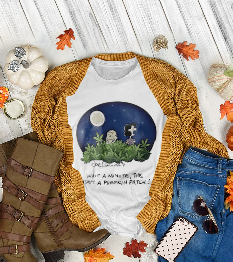 Peanuts Wait A Minute This Isn't A Pumpkin Patch Moon Night Scene Charlie Brown Lucy T-Shirt