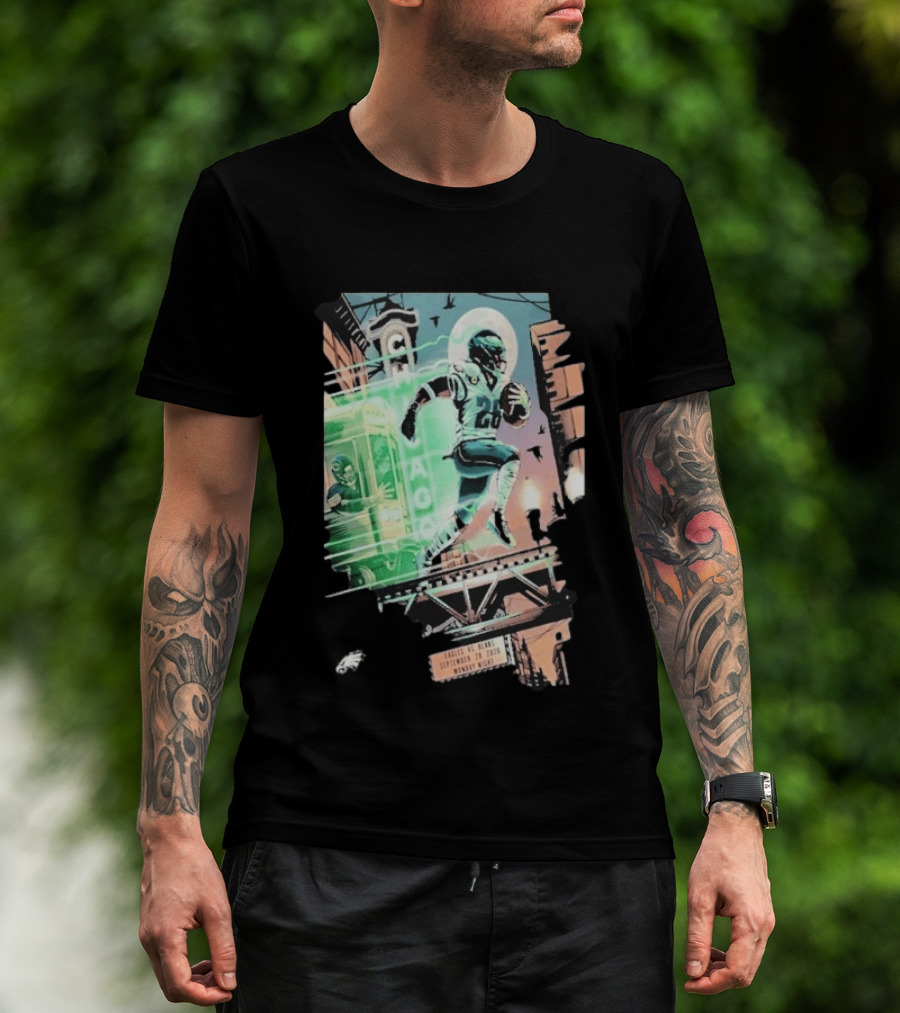 Chicago Bears Eagles Clash Philadelphia Skyline September 28 2026 Monday Night Football T-Shirt