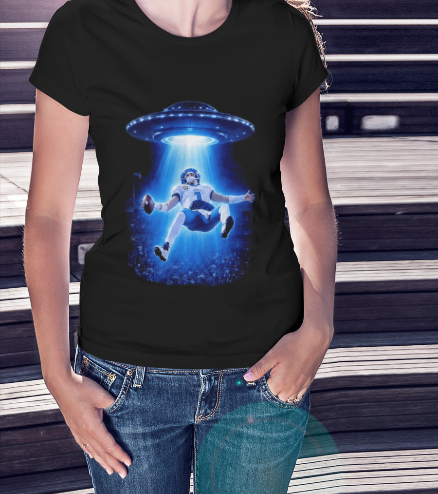 Jalen Hurts Memes UFO Abduction Football Player Beam Fantasy T-Shirt
