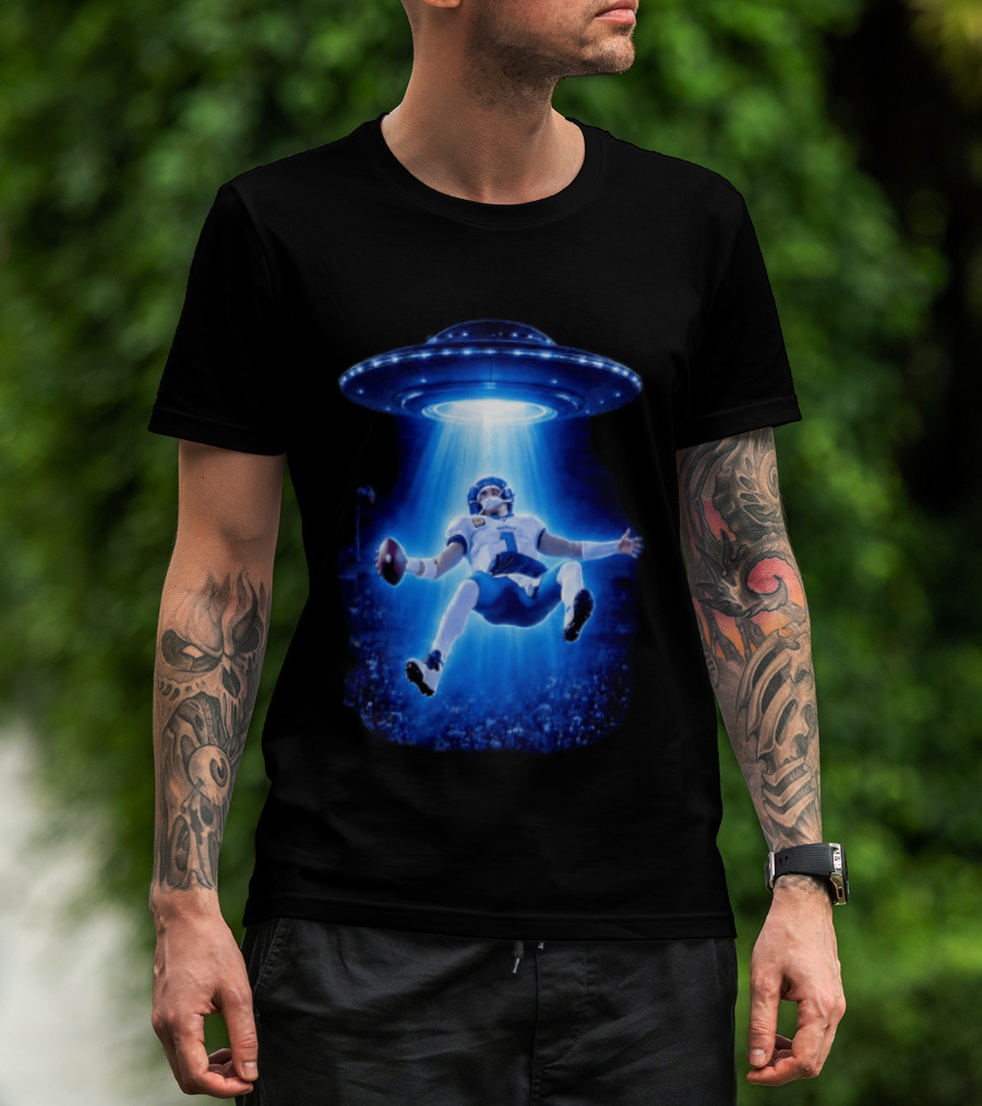 Jalen Hurts Memes UFO Abduction Football Player Beam Fantasy T-Shirt