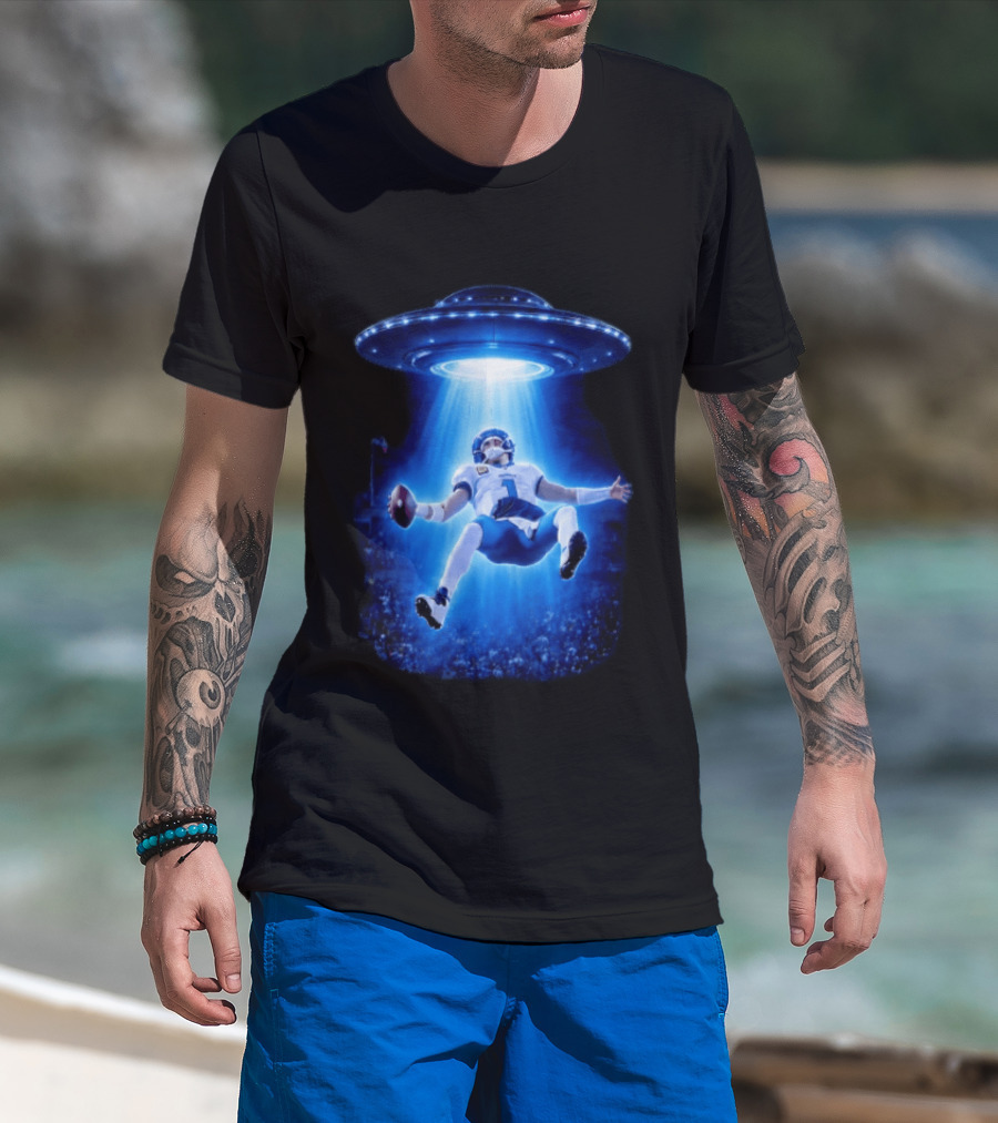 Jalen Hurts Memes UFO Abduction Football Player Beam Fantasy T-Shirt