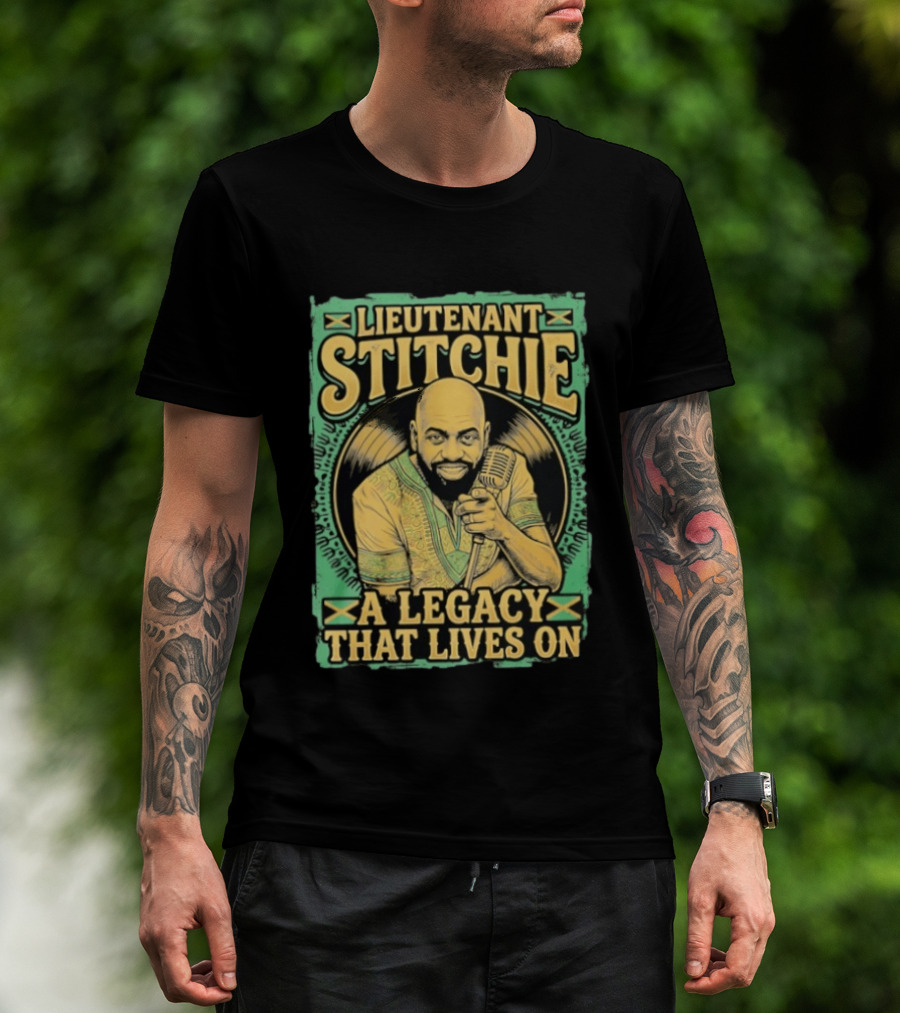 Lieutenant Stitchie A Legacy That Lives On Microphone Reggae T-Shirt