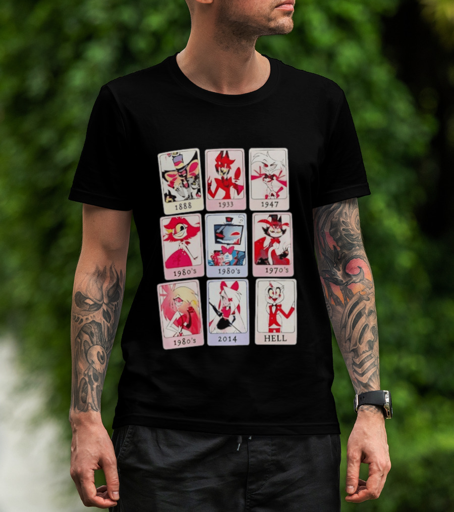 Hazbin Hotel 1888 1933 1947 1970s 1980s 2014 Hell T-Shirt