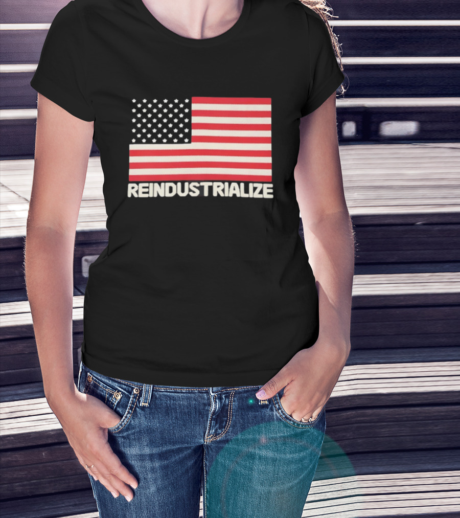 Reindustrialize United States Flag Stars And Stripes T-Shirt