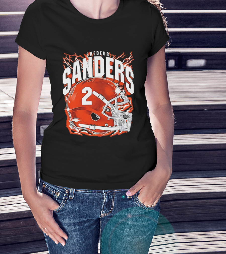 Shedeur Sanders Number 2 Cleveland Browns Helmet T-Shirt