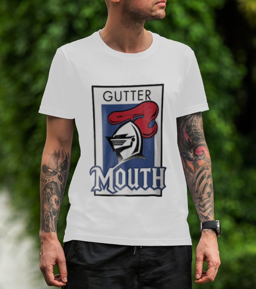 Gutter Mouth Knight Helmet Red Plume T-Shirt