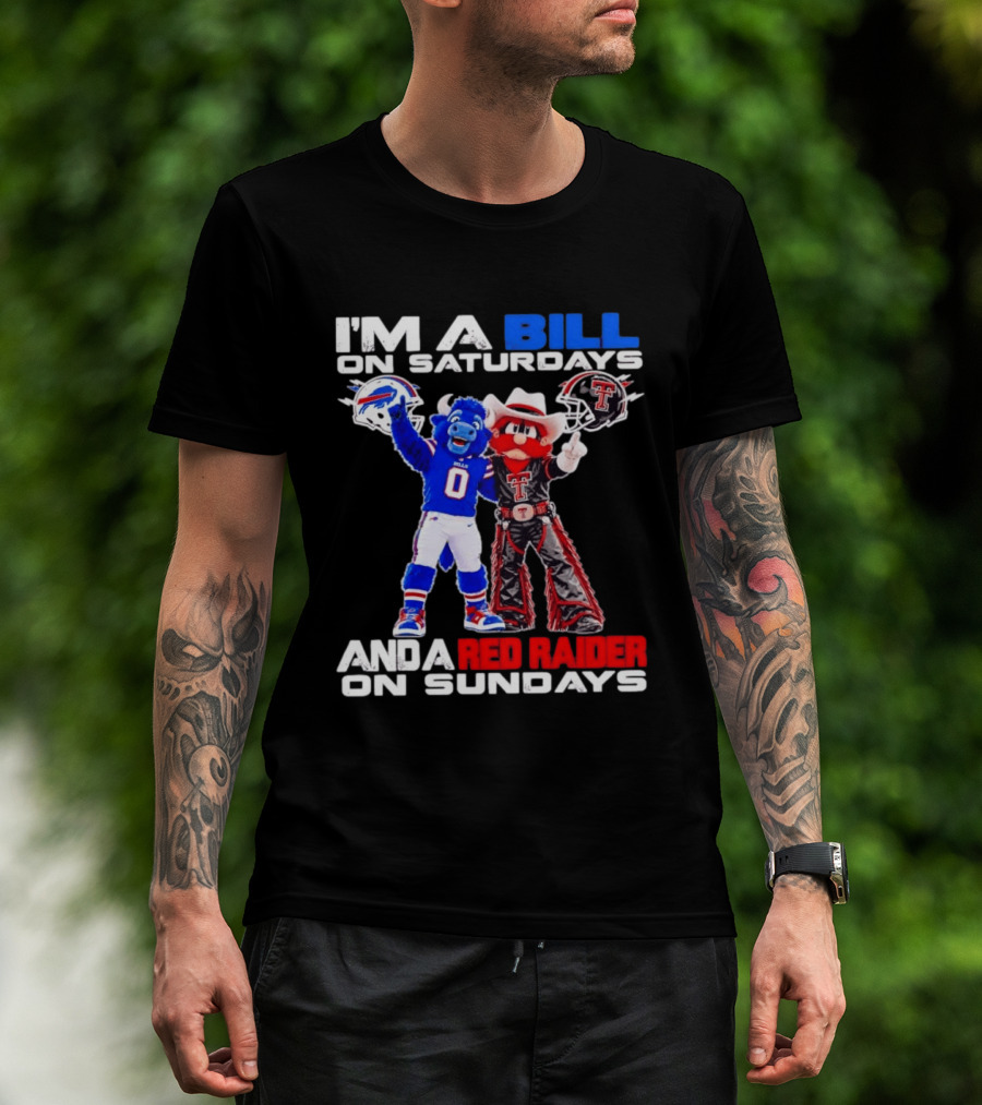 Buffalo Bills And Texas Tech Red Raiders Football Weekend Mascots Fan T-Shirt