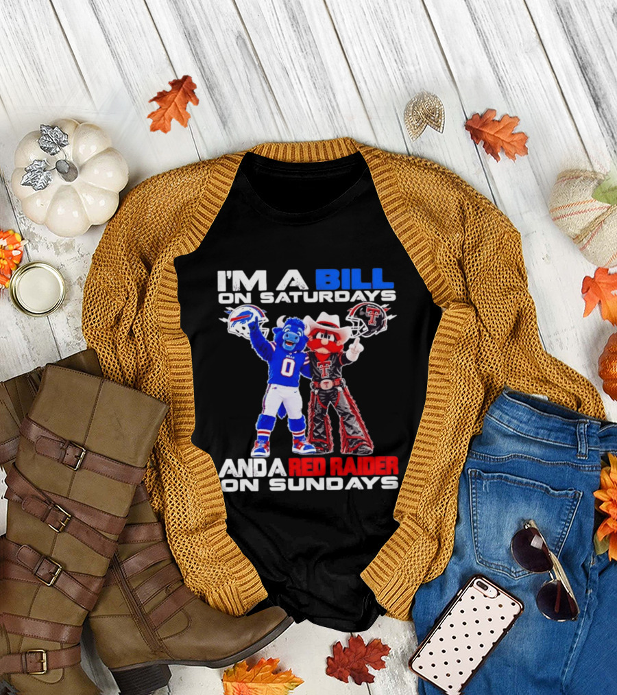 Buffalo Bills And Texas Tech Red Raiders Football Weekend Mascots Fan T-Shirt