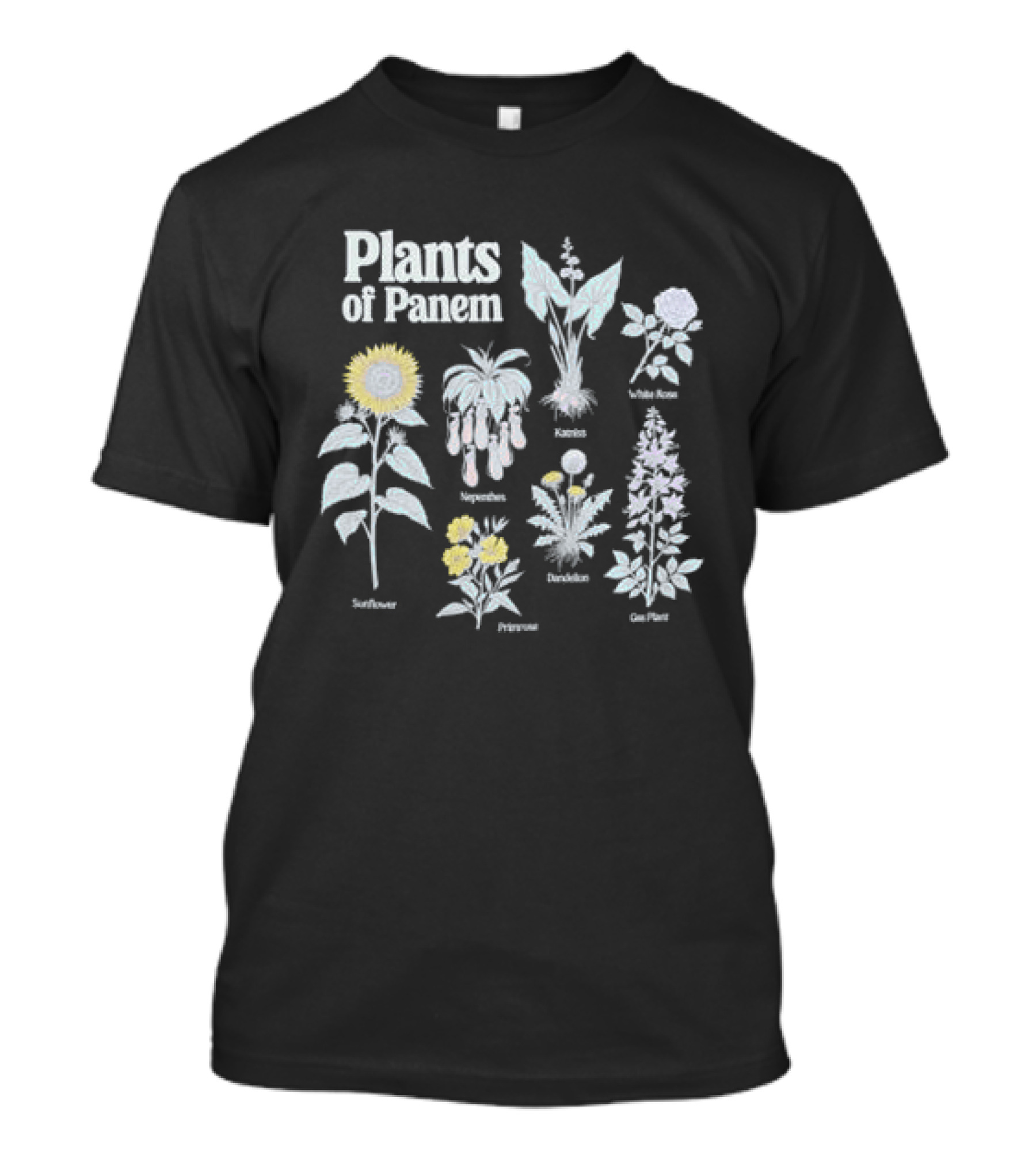 Plants Of Panem Sunflower Rue Primrose Katniss Dandelion Nightlock T-Shirt