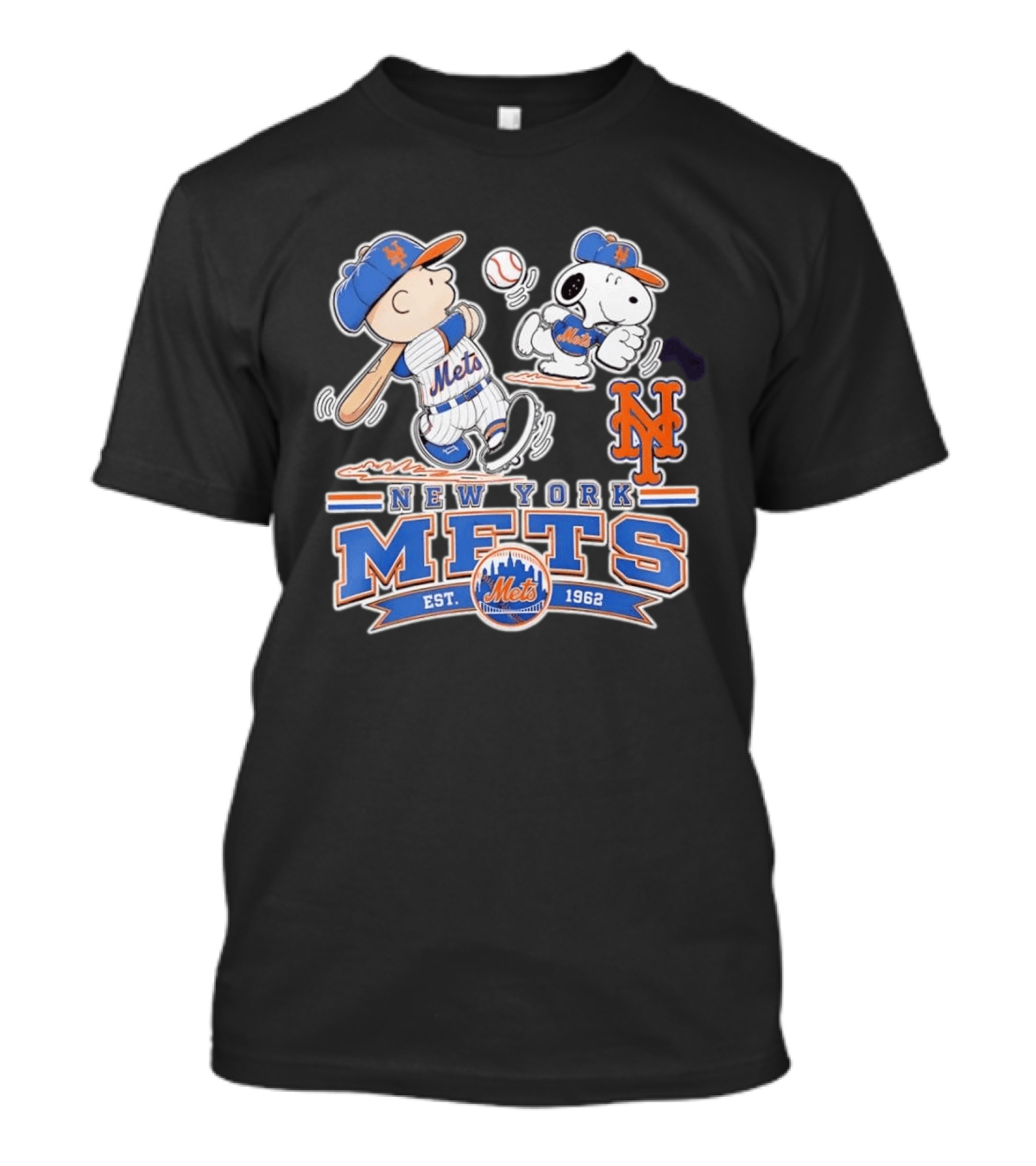 Charlie Brown Snoopy New York Mets Baseball Est 1962 T-Shirt