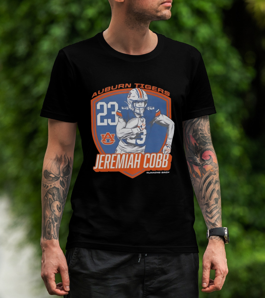 Jeremiah Cobb 23 Auburn Tigers Running Back Football Player T-Shirt