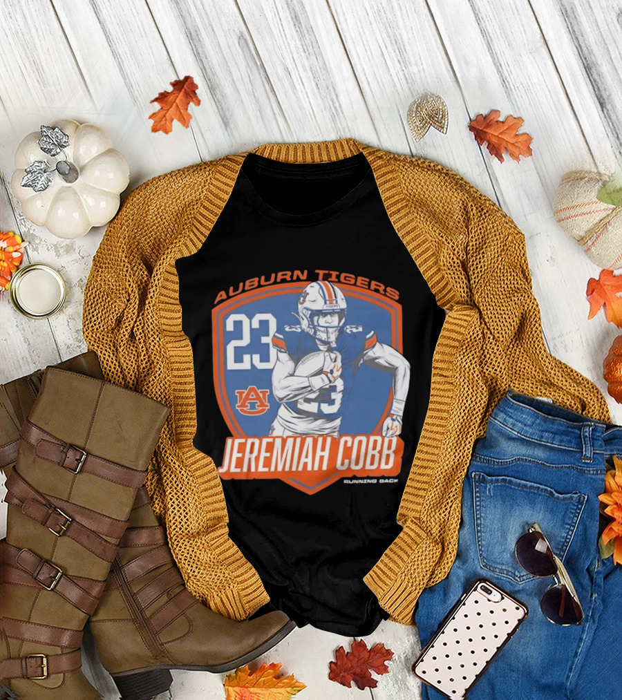Jeremiah Cobb 23 Auburn Tigers Running Back Football Player T-Shirt