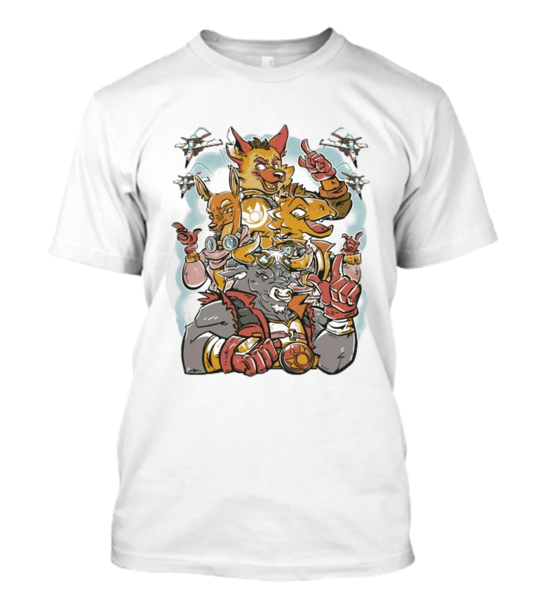 Chuhai Labs Bombs Away Anthro Pilot Team With Fighter Jets T-Shirt