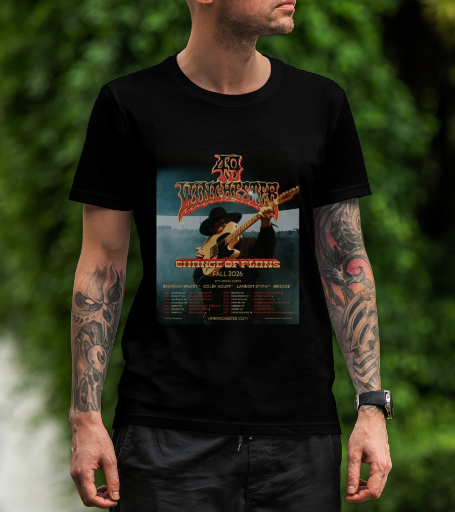 49 Winchester Change Of Plans Tour Fall 2026 Brendan Walter Colby Acuff Landon Smith Briscoe T-Shirt
