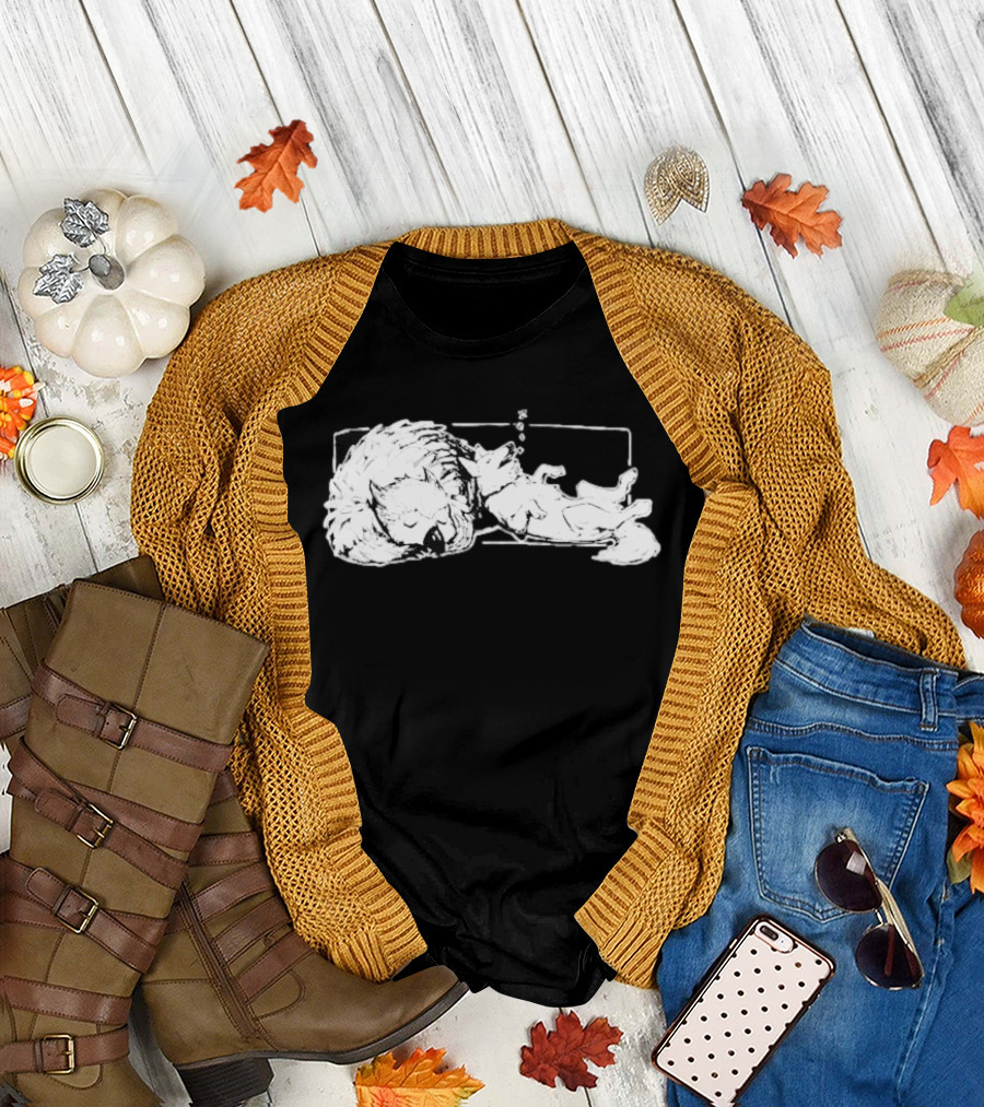 BaldurS Gate 3 Best Friends Owlbear And Dog Sleeping T-Shirt
