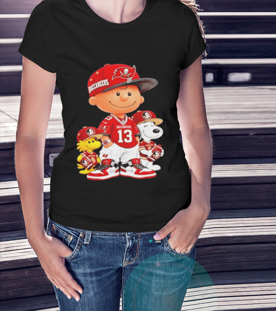 Charlie Brown 13 Snoopy Woodstock Buccaneers Florida State T-Shirt