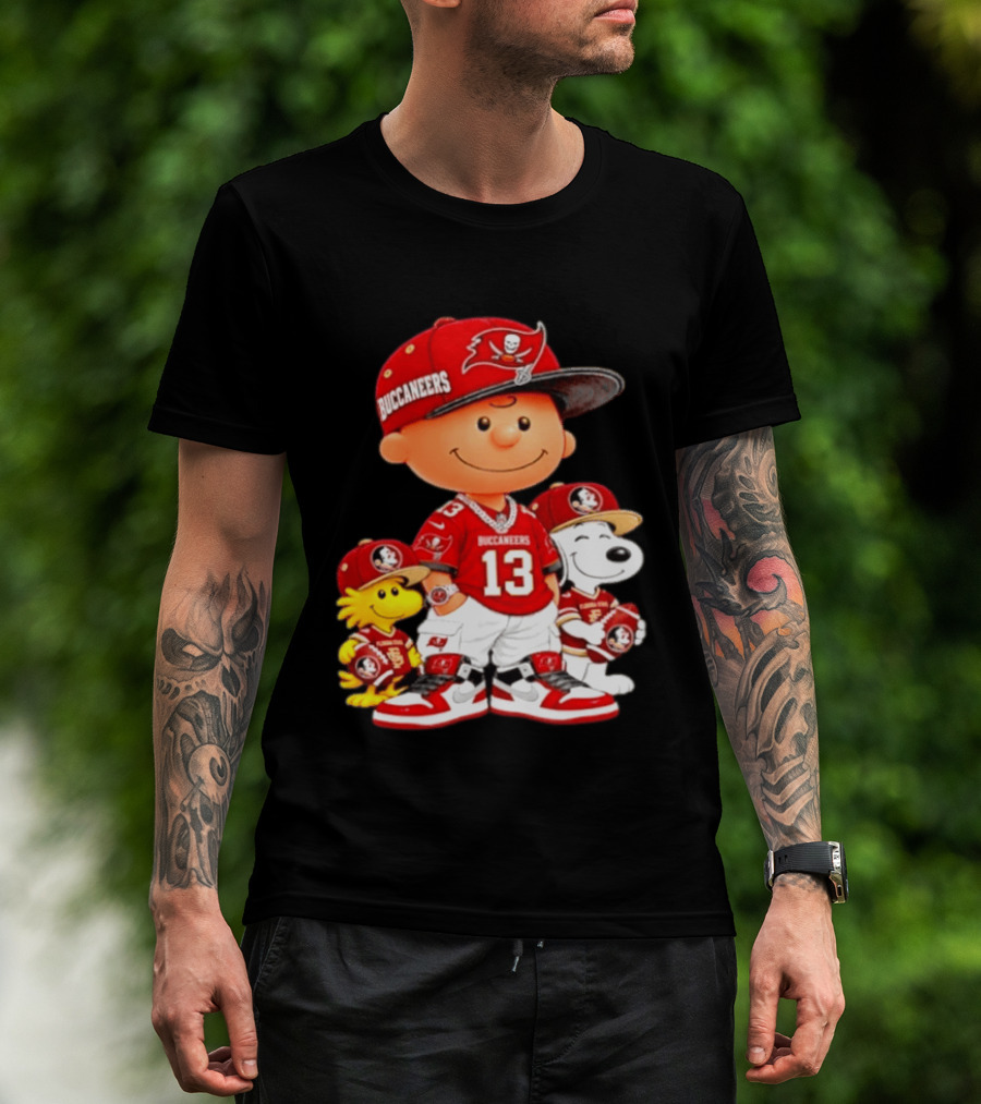 Charlie Brown 13 Snoopy Woodstock Buccaneers Florida State T-Shirt