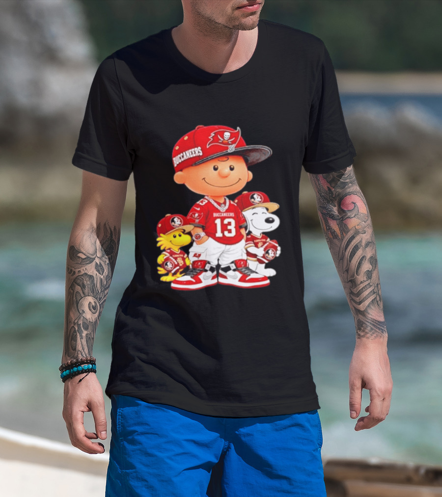 Charlie Brown 13 Snoopy Woodstock Buccaneers Florida State T-Shirt