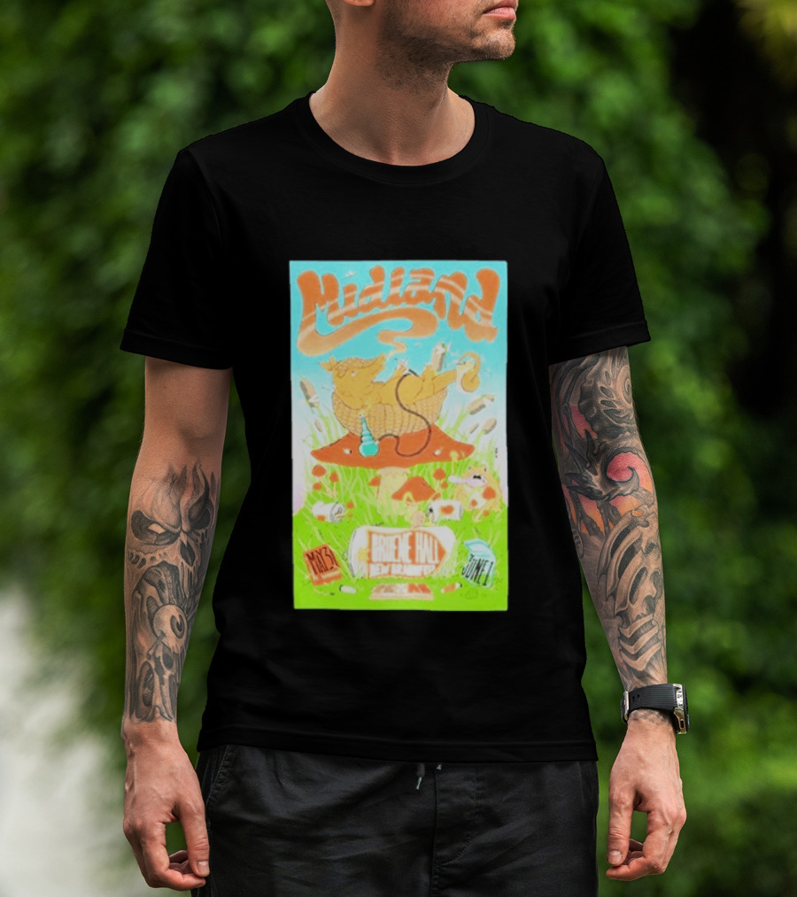 Midland Gruene Hall New Braunfels May 31 June 1 Armadillo On Mushroom T-Shirt