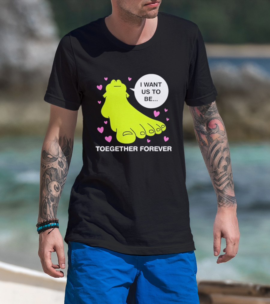 Frog I Want Us To Be Toegether Forever Pink Hearts T-Shirt