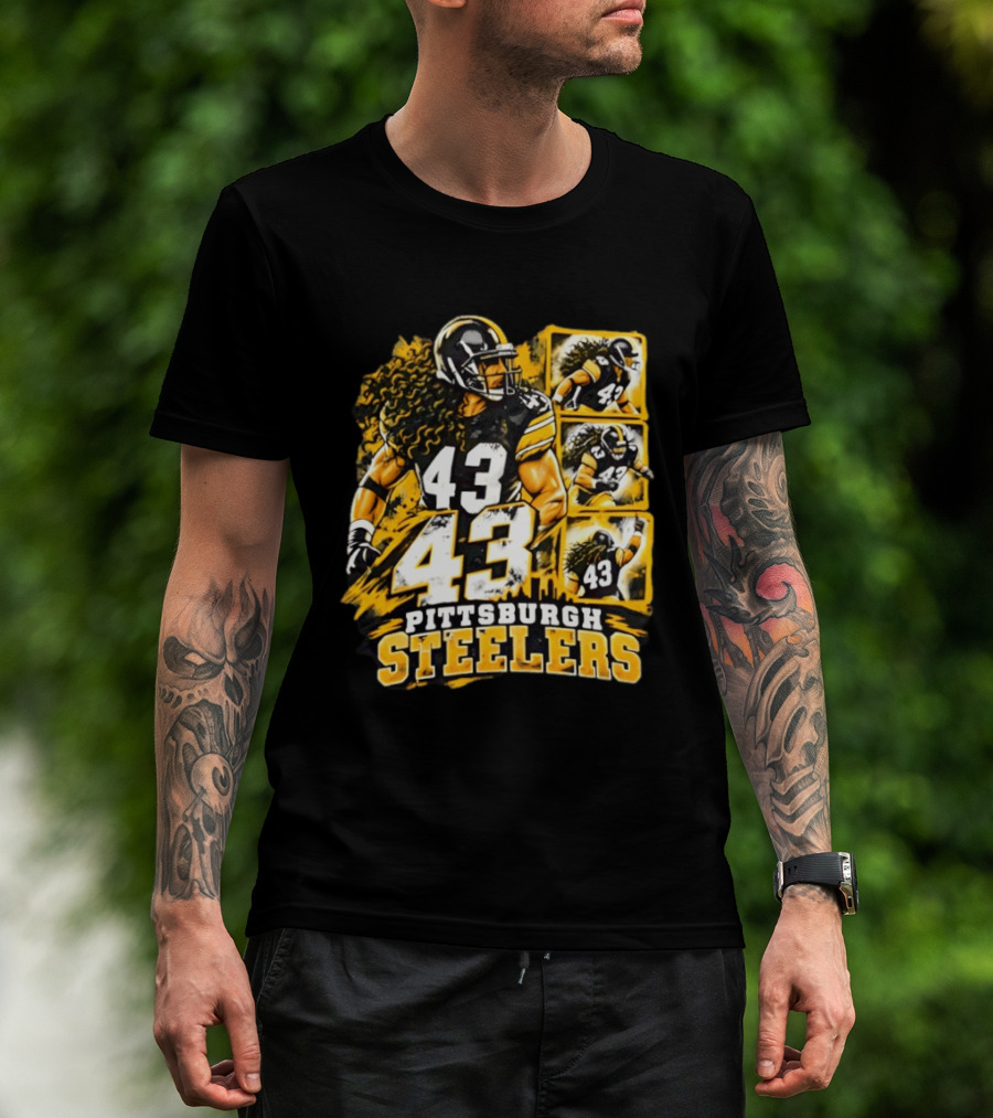 Pittsburgh Steelers 43 Football Player Tribute Sports Team Fan Gear T-Shirt
