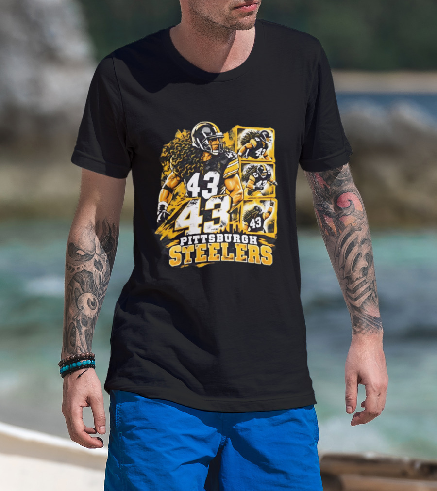 Pittsburgh Steelers 43 Football Player Tribute Sports Team Fan Gear T-Shirt