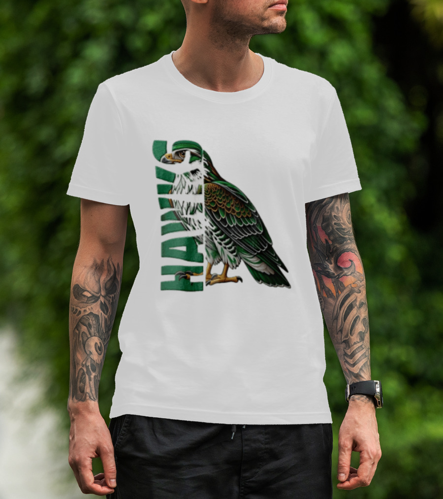 Atlanta Hawks Green Brown Hawk Bird Profile View T-Shirt