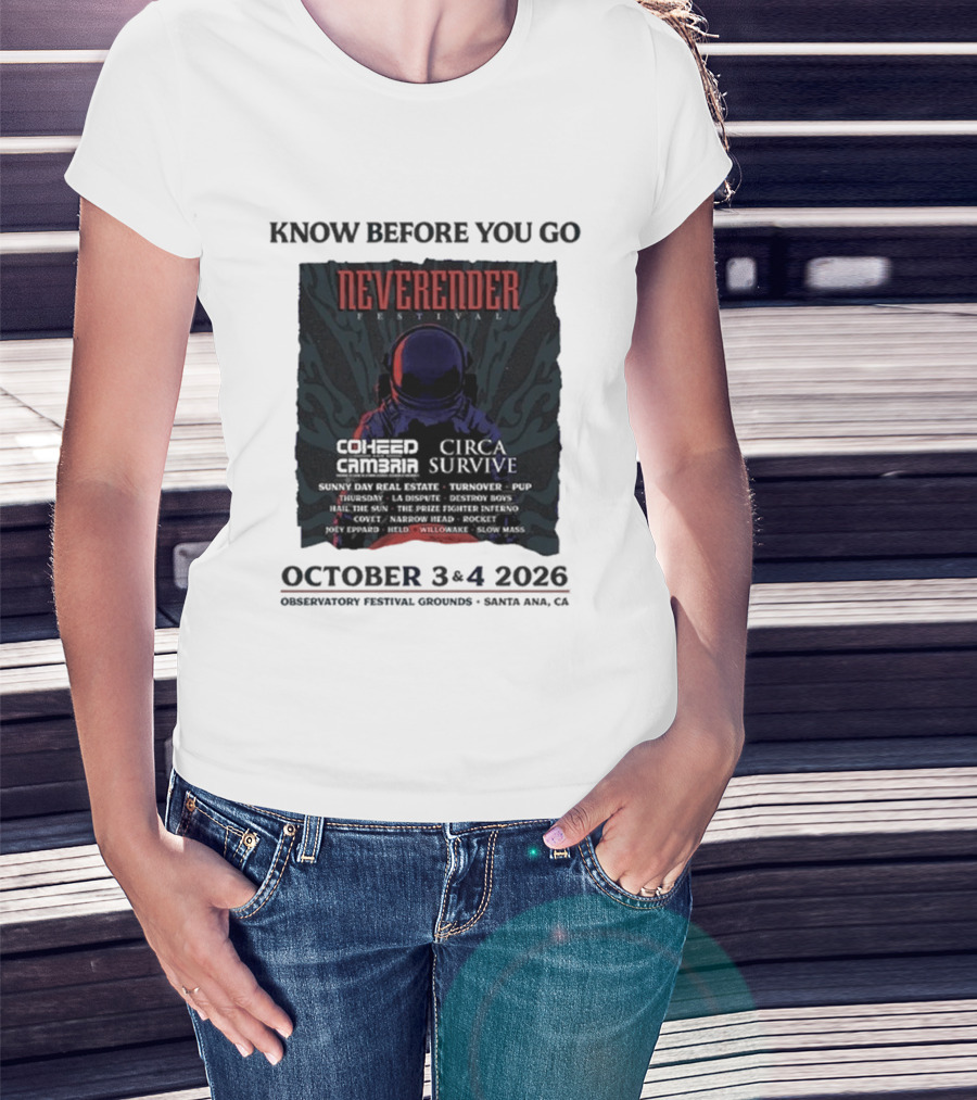 Neverender Coheed And Cambria Festival 2026 October Santa Ana Observatory Grounds T-Shirt
