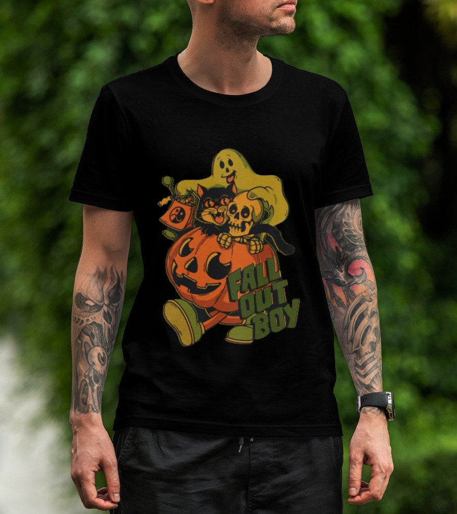Fall Out Boy Halloween Cat Ghost Pumpkin Skull T-Shirt