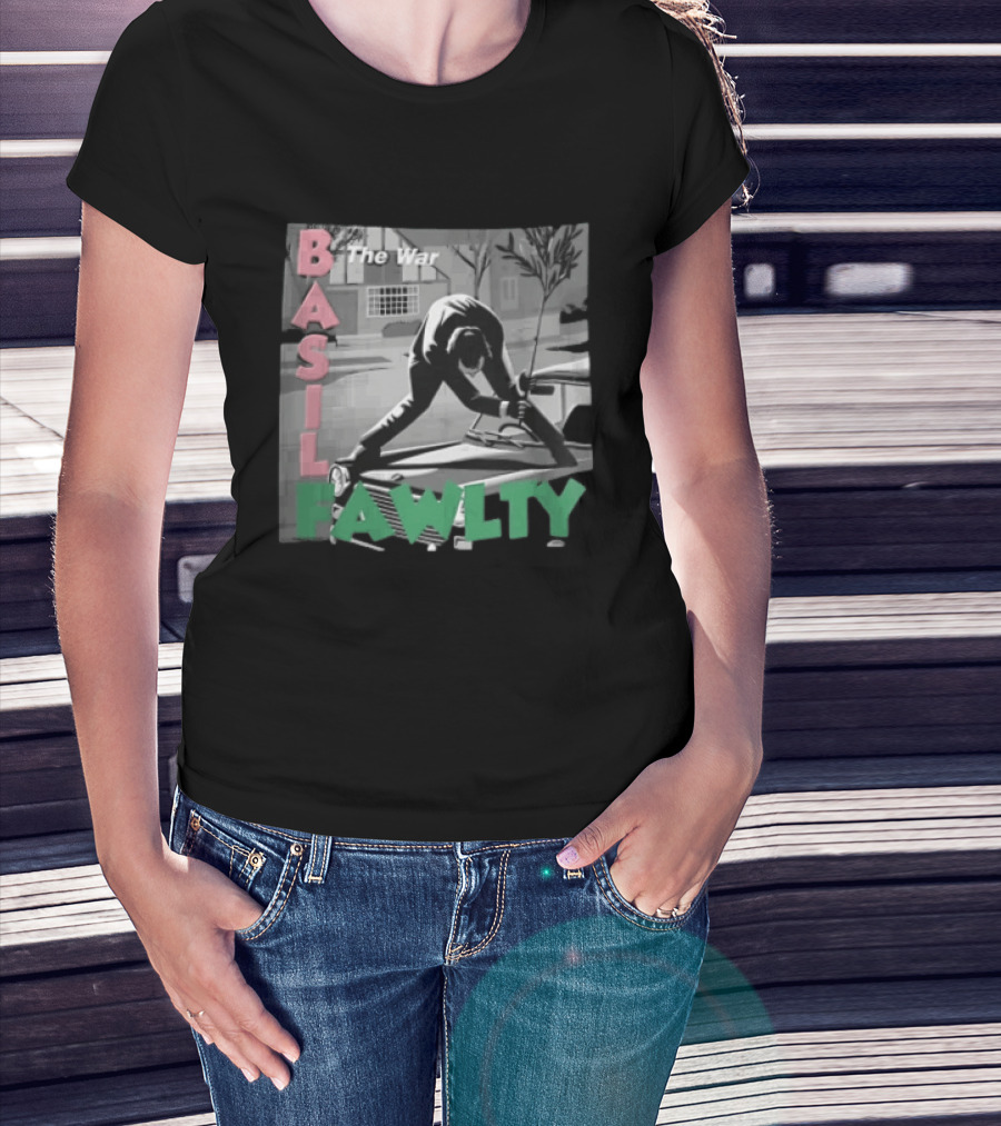 Basil Fawlty The War Man In Suit Hitting Car With Tree Branch Scene T-Shirt
