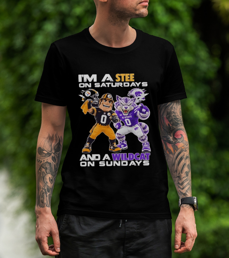 I'm A Steeler On Saturdays And A Wildcat On Sundays K State Football Fan Gear T-Shirt