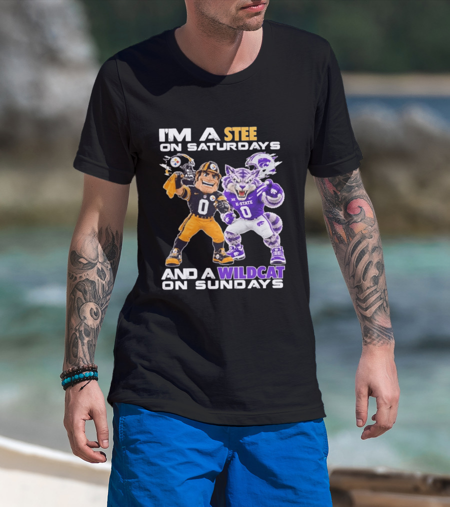 I'm A Steeler On Saturdays And A Wildcat On Sundays K State Football Fan Gear T-Shirt
