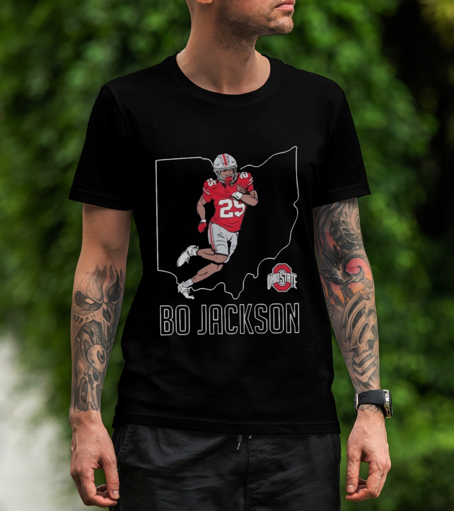 NCAA Ohio State Buckeyes Bo Jackson No 25 Caricature Football T-Shirt