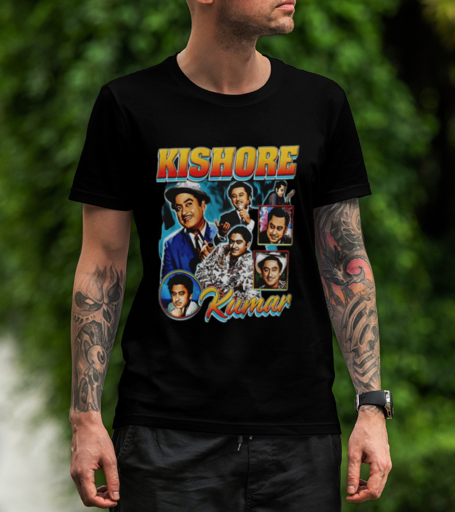 Kishore Kumar Retro Collage Music Legend T-Shirt
