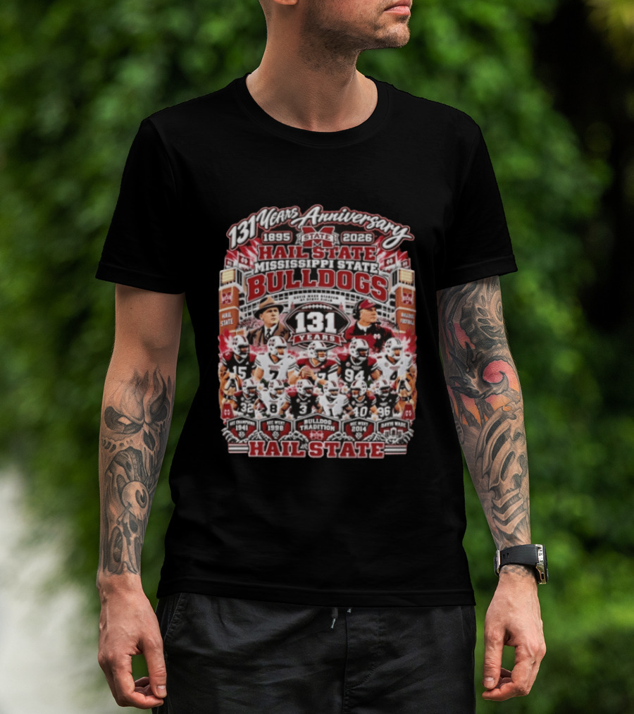 131 Years Anniversary 1895 2026 Hail State Mississippi State Bulldogs Tradition Football T-Shirt