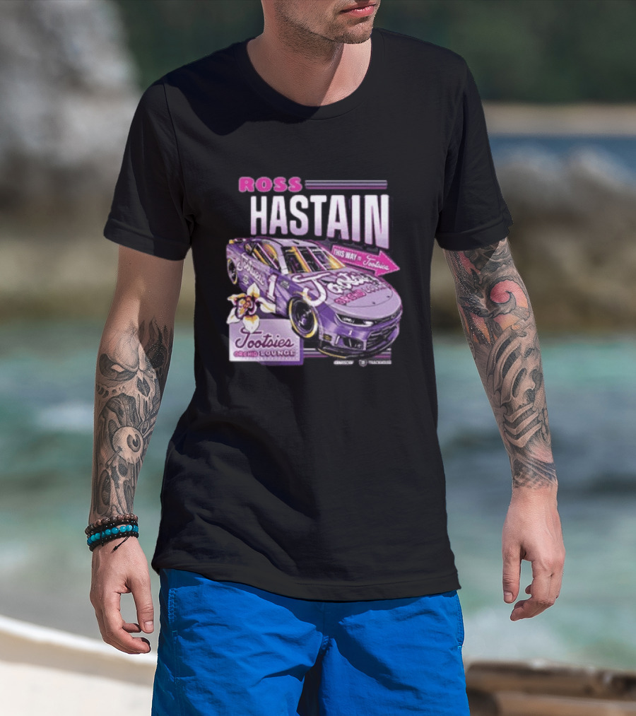 Ross Chastain Tootsies Orchid Lounge Trackhouse Racing Car #1 Racing Team T-Shirt