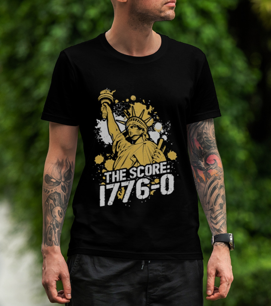The Fat Electrician Statue Of Liberty 1776 0 Score T-Shirt