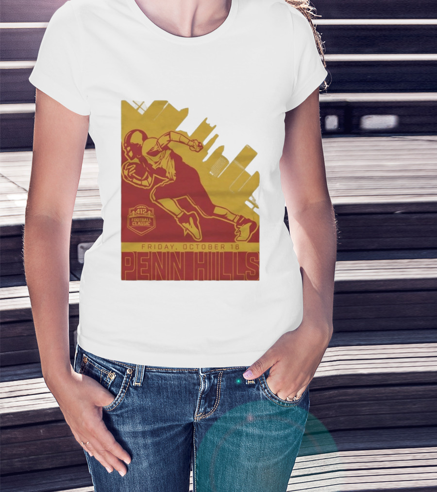 412 Football Classic Penn Hills Friday October 16 Football Player Image T-Shirt