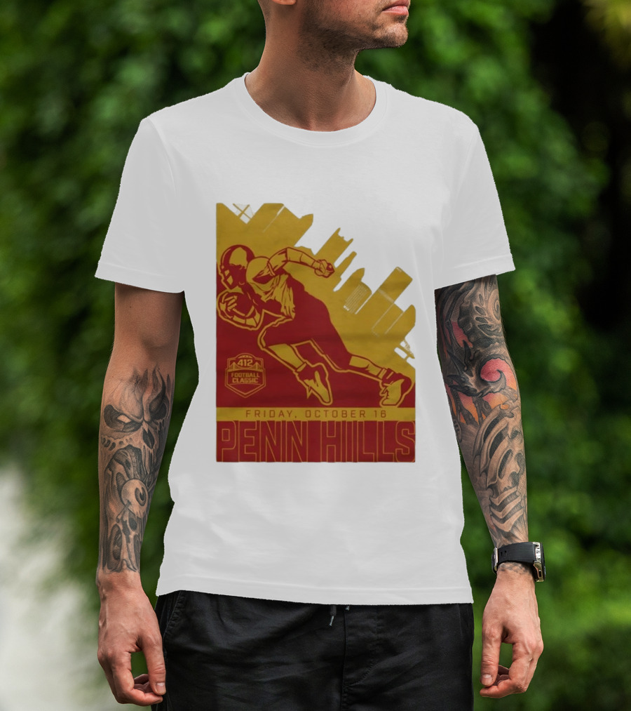 412 Football Classic Penn Hills Friday October 16 Football Player Image T-Shirt