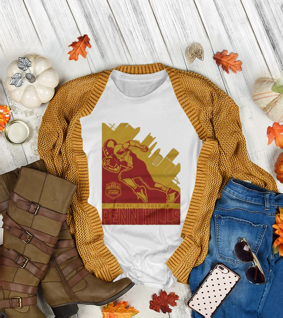 412 Football Classic Penn Hills Friday October 16 Football Player Image T-Shirt