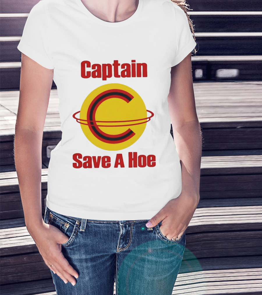 Captain Save A Hoe Humor Yellow C T-Shirt