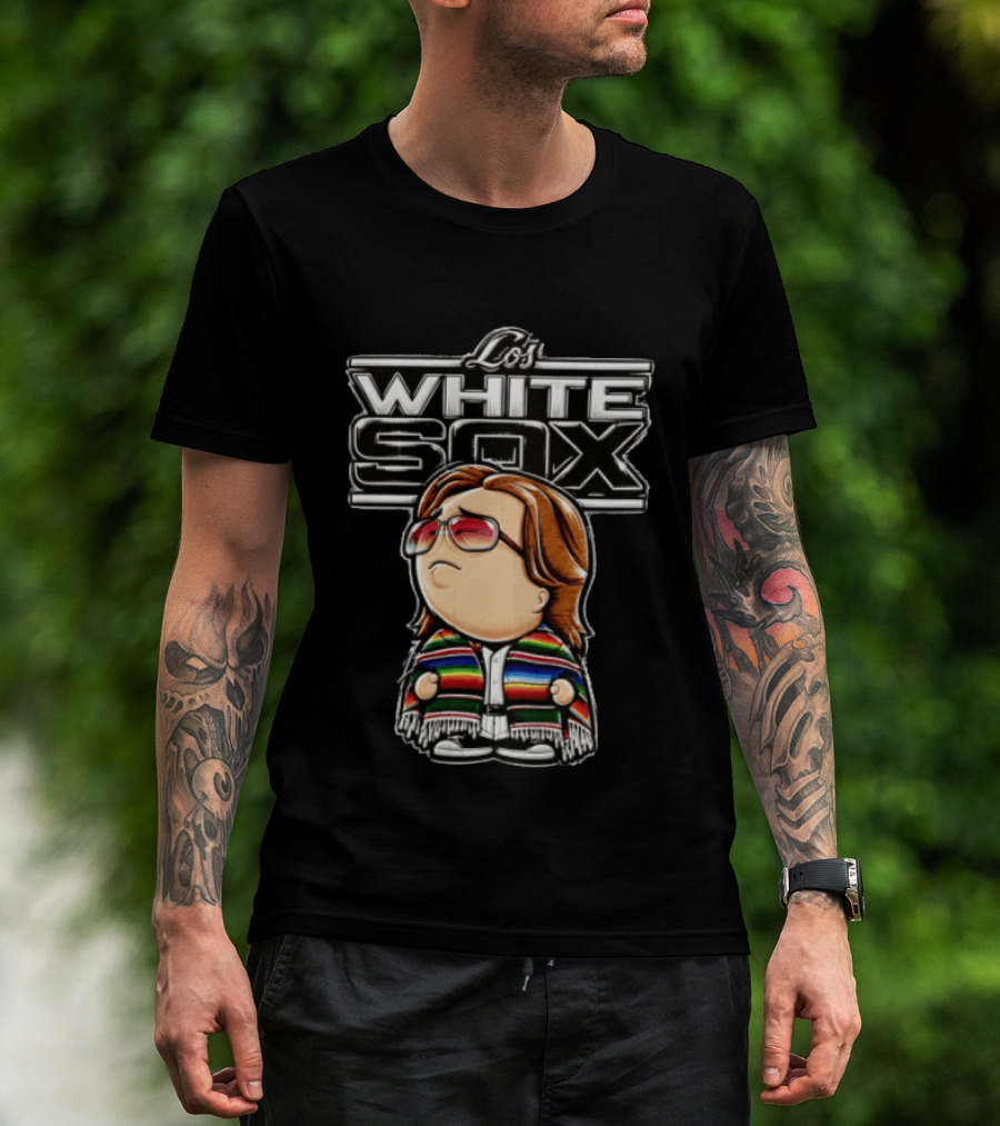 Los White Sox Character With Sunglasses And Colorful Poncho T-Shirt