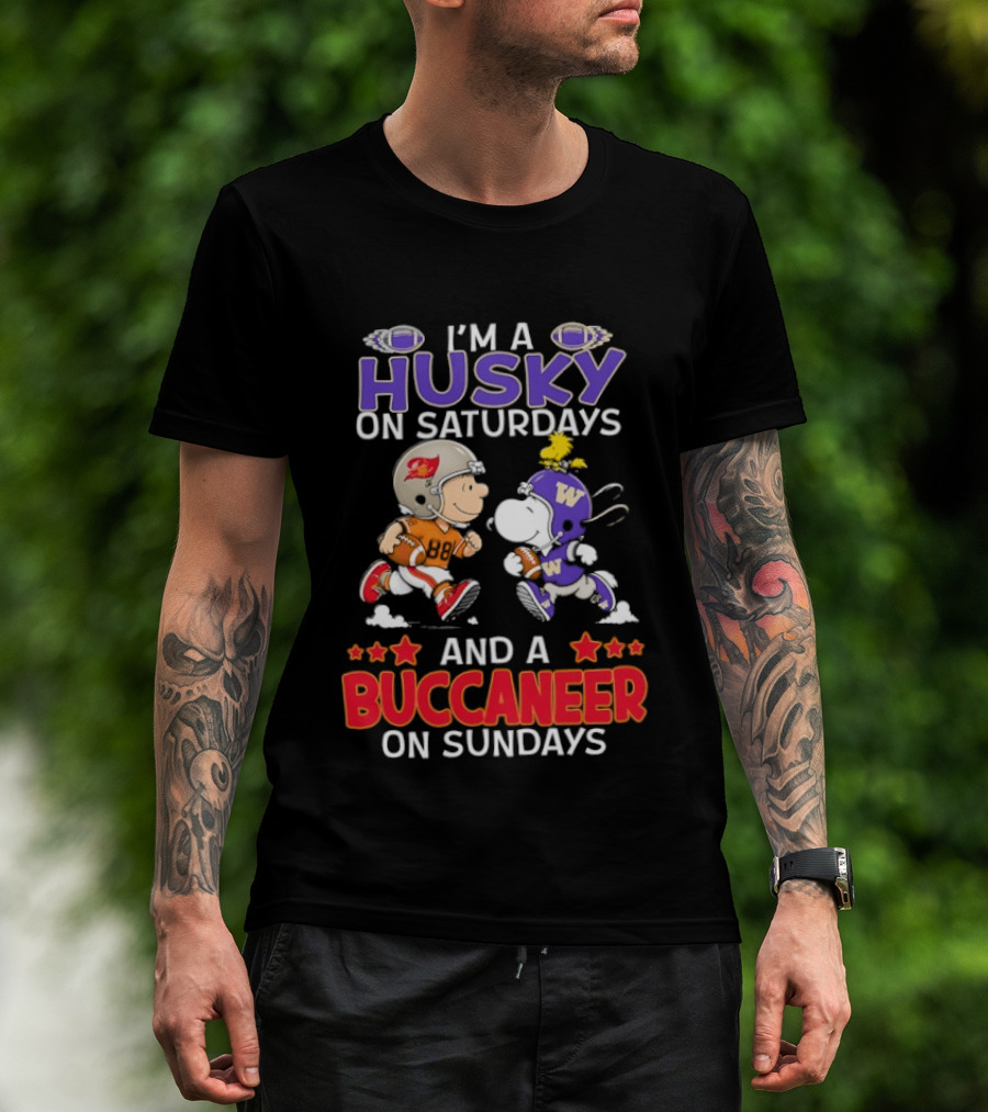 I'm A Husky On Saturdays And A Buccaneer On Sundays Peanuts Snoopy Charlie Brown T-Shirt