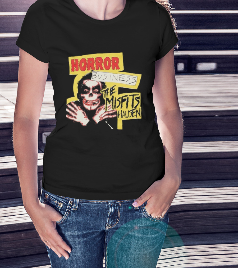 Middle Of Beyond Misfitshausen Misfits X Danhausen Horror Business Iconic Skull T-Shirt