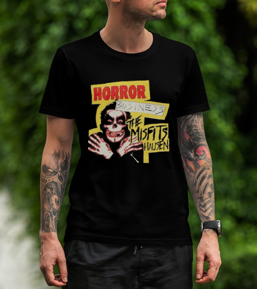 Middle Of Beyond Misfitshausen Misfits X Danhausen Horror Business Iconic Skull T-Shirt