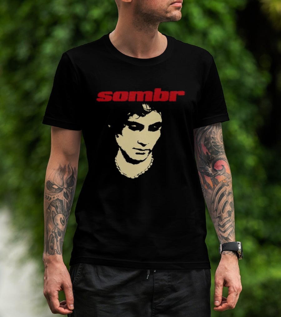 Sombr Looking Down Photo Black Tour Store T-Shirt
