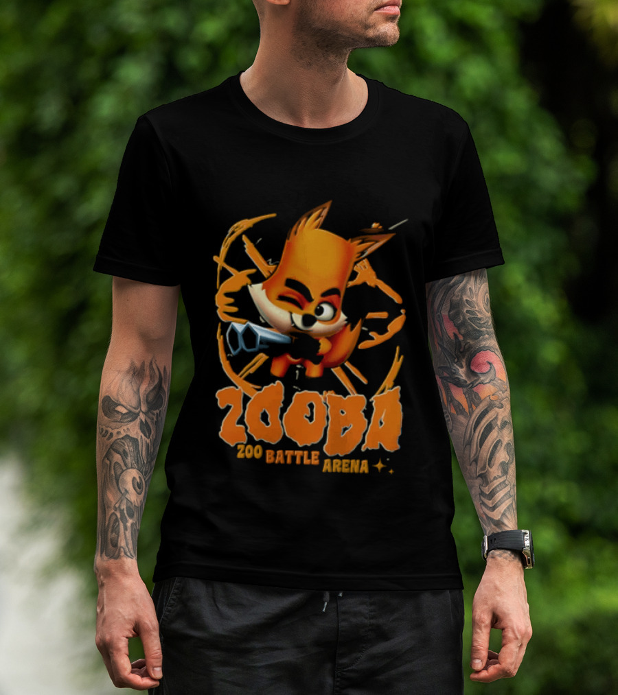 Zooba Zoo Battle Arena Fox Character With Orange And Blue T-Shirt