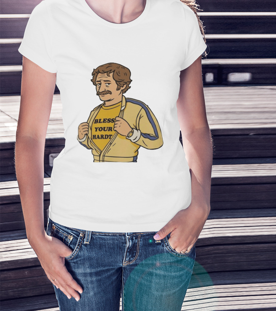 Bless Your Hardt Damn I'm Good Cartoon 70s Style Mustache Vintage Look T-Shirt