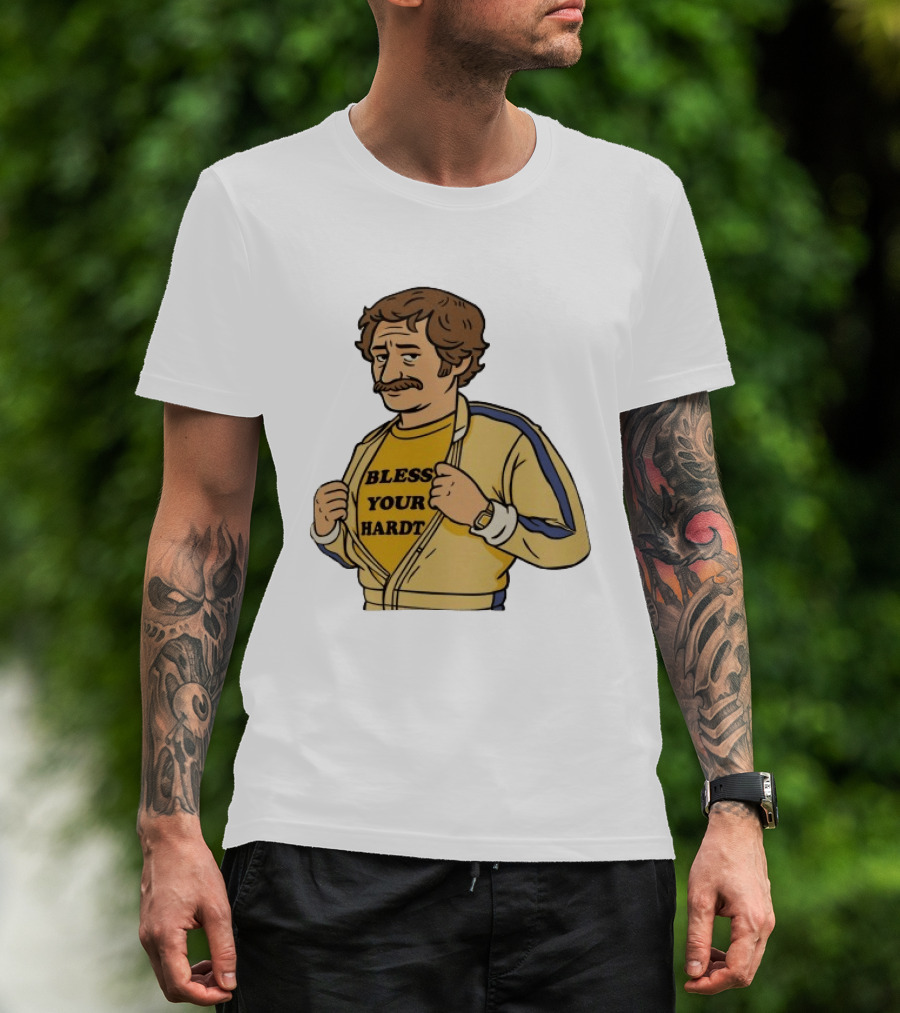 Bless Your Hardt Damn I'm Good Cartoon 70s Style Mustache Vintage Look T-Shirt
