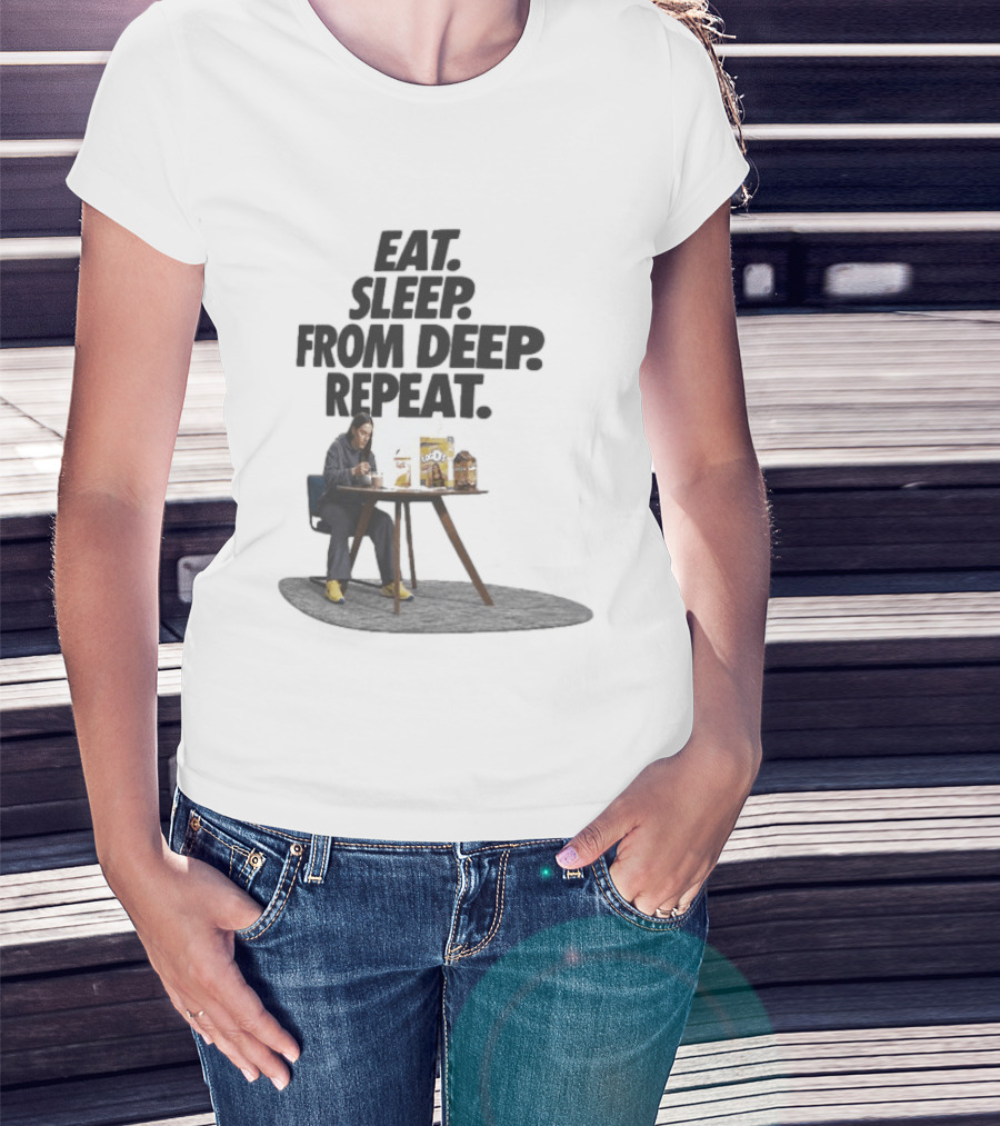 Caitlin Clark Eat Sleep From Deep Repeat Basketball Enthusiast Fun Cereal Moment T-Shirt